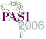 Picture of PASI 2006 on top of a map of the Americas